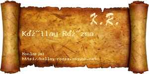 Kállay Rózsa névjegykártya
