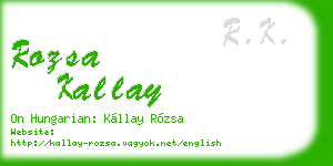 rozsa kallay business card